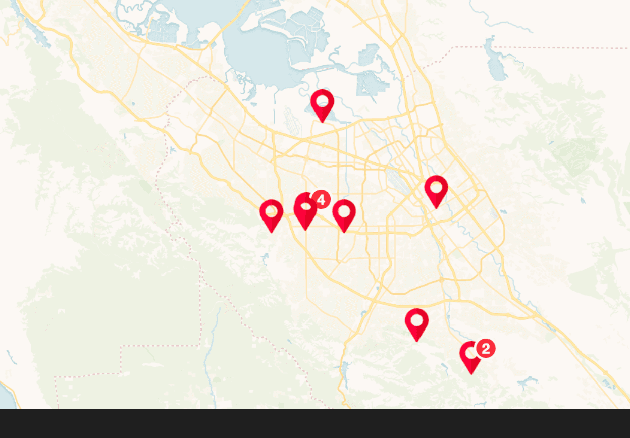 A map showing the locations of stories from around the world.